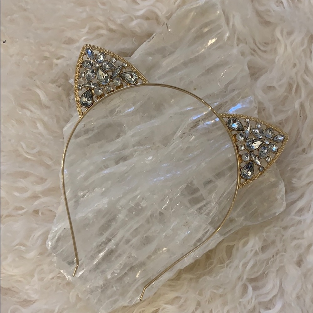 Crystal and gold cat ears